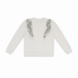 Women Ruffle Trim Crew Neck Sweatshirt