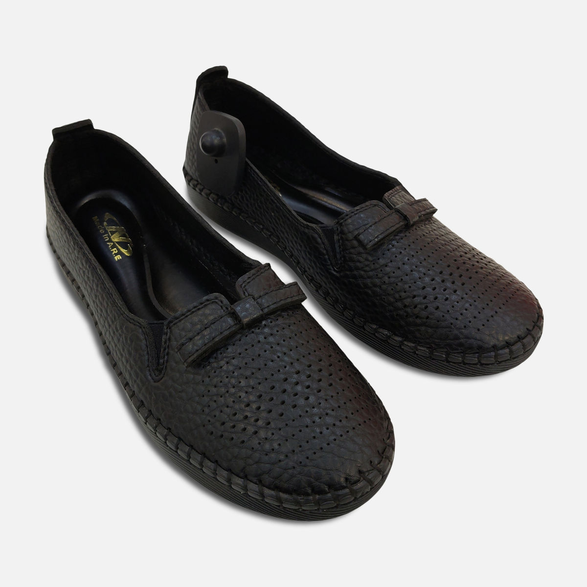 Women Perforated Slip-On Shoes with Bow