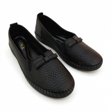 Women Perforated Slip-On Shoes with Bow