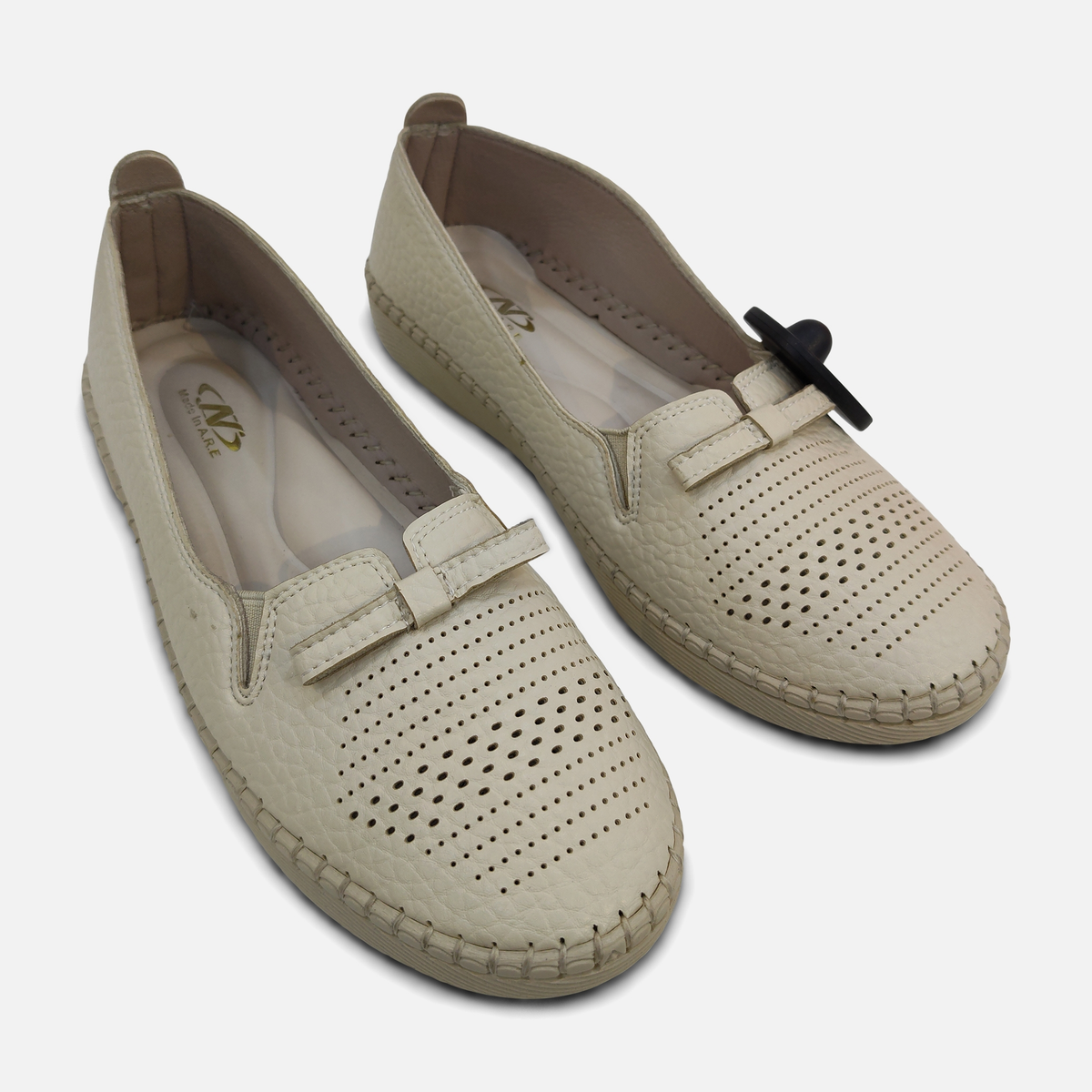 Women Perforated Slip-On Shoes with Bow