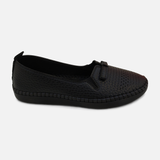 Women Perforated Slip-On Shoes with Bow
