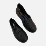 Women Perforated Slip-On Shoes with Bow