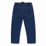 Kids Elastic Drawstring Waist Denim Jeans