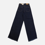 Girls Wide Leg Frayed Edge Denim Jeans