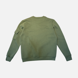 Men Crew Neck Printed Sweatshirt with Sleeve Pocket
