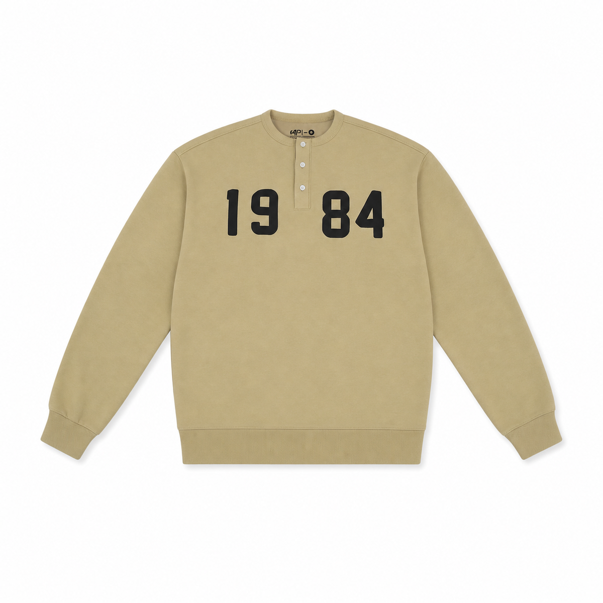 Men Printed Henley Sweatshirt