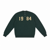 Men Printed Henley Sweatshirt