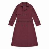 Women Double-Breasted Belted Trench Coat