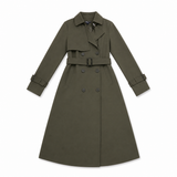 Women Double-Breasted Belted Trench Coat