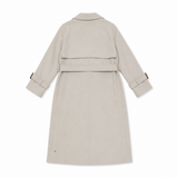 Women Double-Breasted Belted Trench Coat