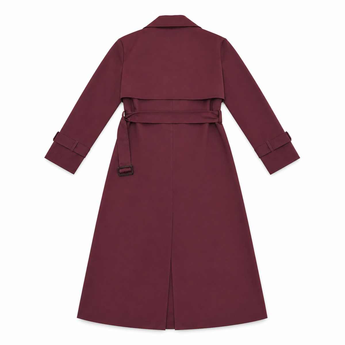 Women Double-Breasted Belted Trench Coat