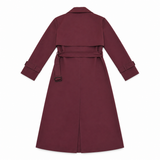 Women Double-Breasted Belted Trench Coat