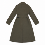 Women Double-Breasted Belted Trench Coat