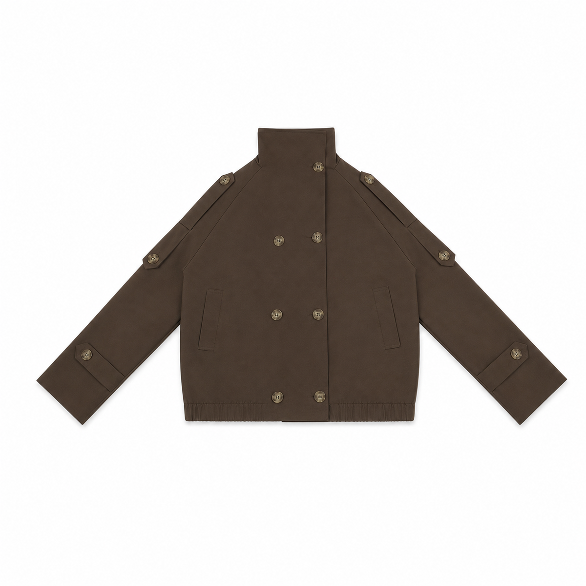 Women Double-Breasted High Collar Jacket