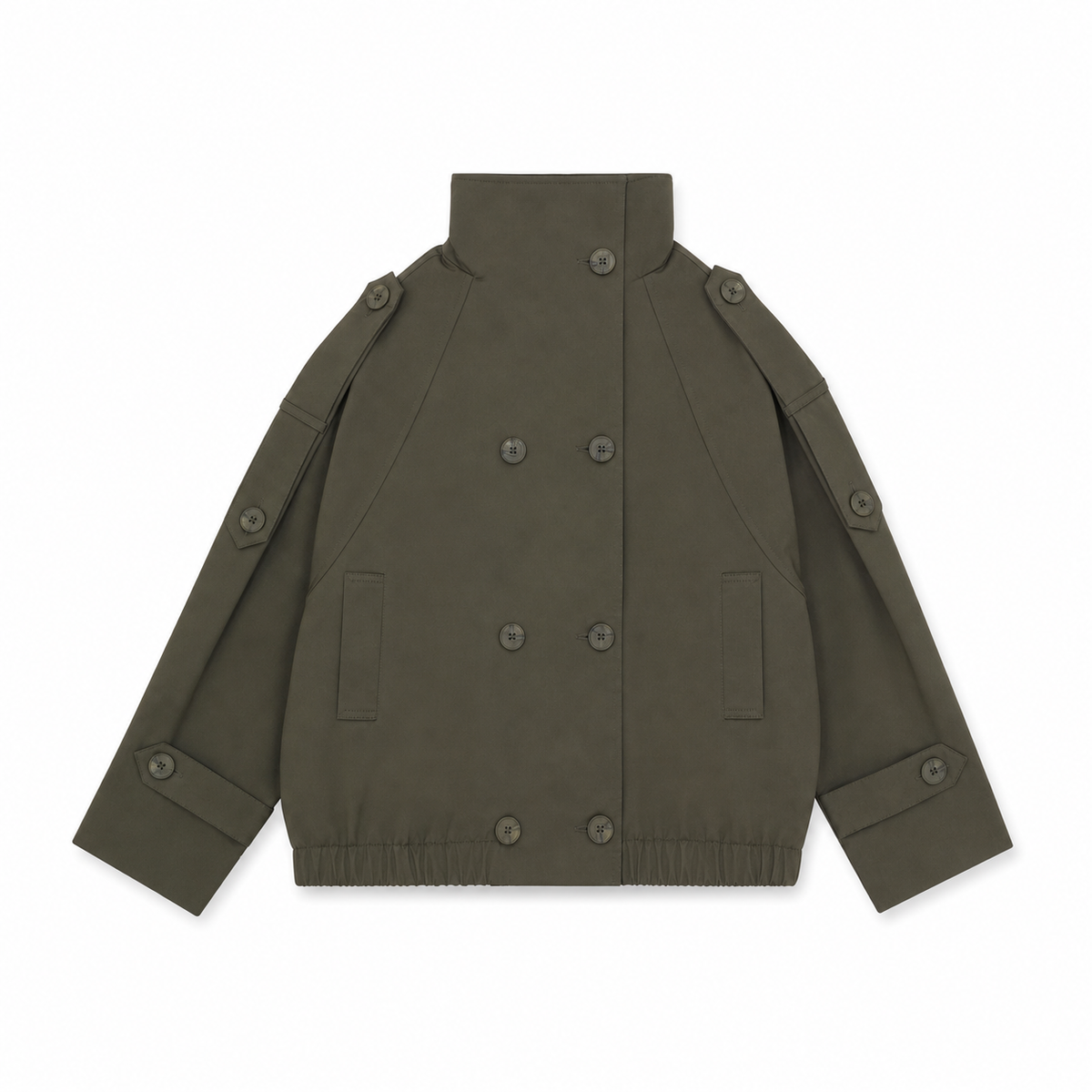 Women Double-Breasted High Collar Jacket