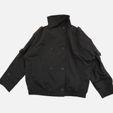 Women Double-Breasted High Collar Jacket