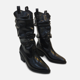 Women Slouch Western Mid-Calf Boots