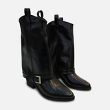 Women Western Buckle Strap Boots