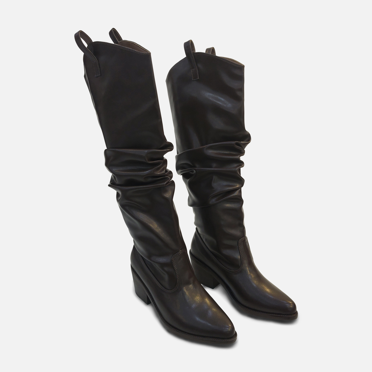 Women Slouch Western Knee High Boots