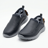 Dark Slip On Comfort Shoes With Cushioned Sole