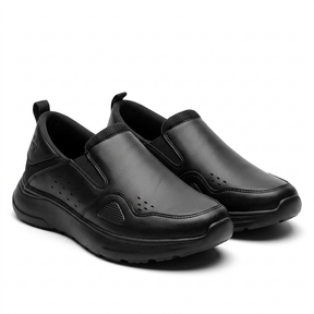 Dark Slip On Comfort Shoes With Cushioned Sole