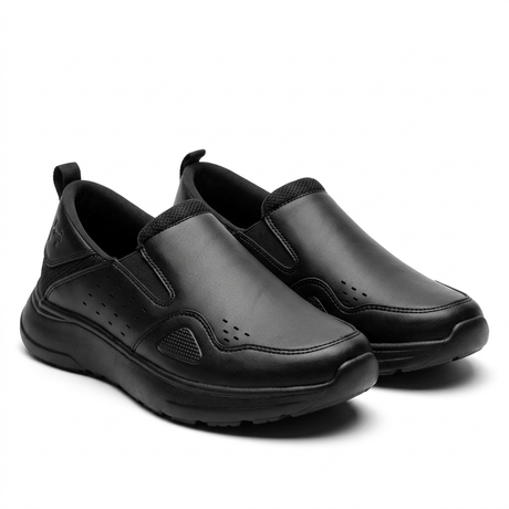 Dark Slip On Comfort Shoes With Cushioned Sole