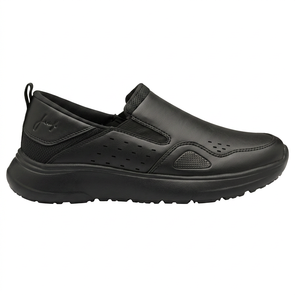 Dark Slip On Comfort Shoes With Cushioned Sole