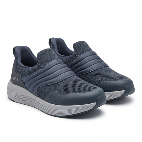 Slip On Knit Sneakers With Cushioned Sole