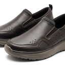 Dark Slip On Comfort Shoes With Cushioned Sole