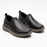 Dark Slip On Comfort Shoes With Cushioned Sole