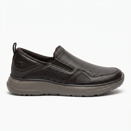 Dark Slip On Comfort Shoes With Cushioned Sole