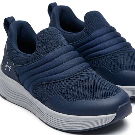 Slip On Knit Sneakers With Cushioned Sole