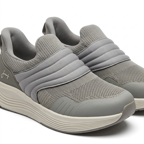 Slip On Knit Sneakers With Cushioned Sole