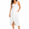 Women Front Drape Midi Skirt