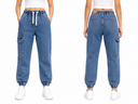 Woman Denim Cargo Jogger Pants