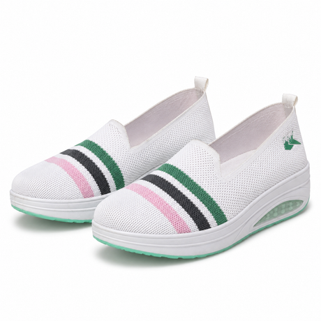 Women Knitted Striped Slip-On Shoes