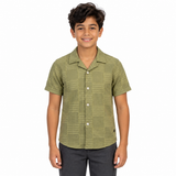 Boy Short Sleeve Textured Button Front Shirt