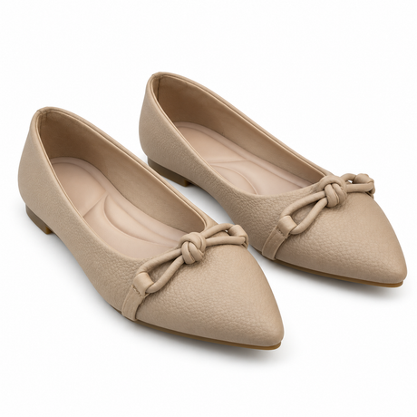 Bow Detail Pointed Toe Flats