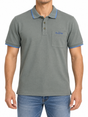Men Pocket Polo Shirt With Striped Collar