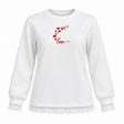 Lace Trim Heart Graphic Sweatshirt