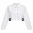 Cropped Shirt With Side Buckle Details