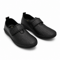 Comfort flats with perforated details and hook-and-loop strap