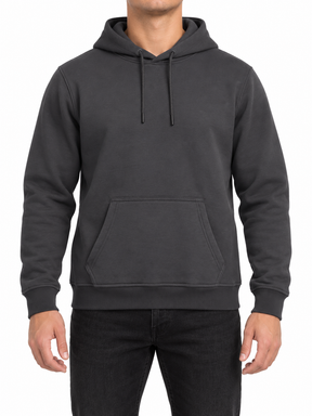 Plain Pullover Hoodie With Front Pocket