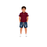Boys Polo T Shirt And Denim Shorts Set