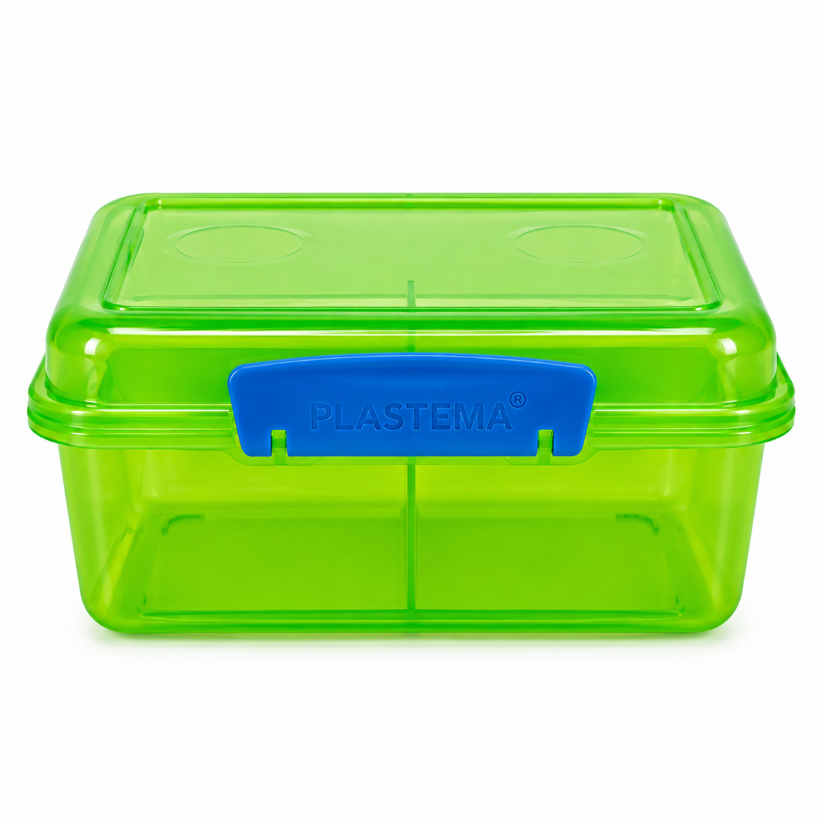 Double food box with secure lid and large capacity