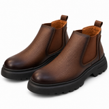 Leather Texture Chelsea Boots