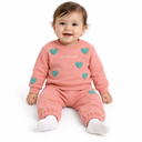 Heart Embroidered Sweatshirt And Jogger Set