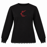Lace Trim Heart Graphic Sweatshirt