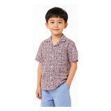Boys Short Sleeve Textured Print Shirt