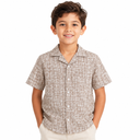 Boys Short Sleeve Textured Print Shirt